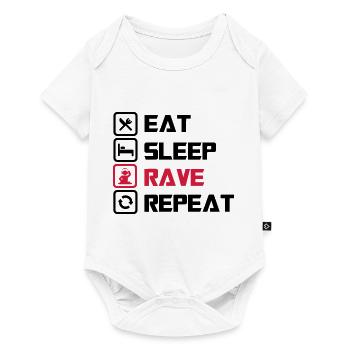Schlaf Rave wiederholen - Baby Premium Kurzarmbody - Weiß - Vorne