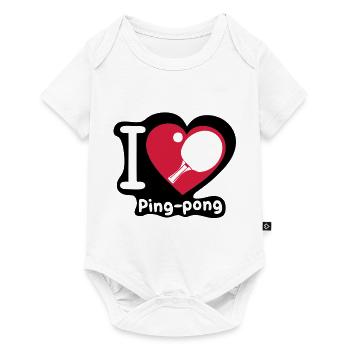 Liebe Herz Herzen Pingpong tennistable3 - Baby Premium Kurzarmbody - Weiß - Vorne