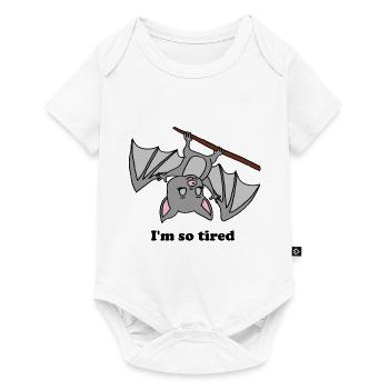Chauve-souris, vampire, Halloween, demande, fatigué, traîner - Body à manches courtes Premium Bébé - blanc - Devant