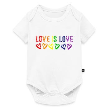 L'amour est l'amour Rainbow Heart - Body à manches courtes Premium Bébé - blanc - Devant