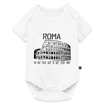 Rom Koordinaten N 41° 54' 10'' O 12° 29' 46'' - Baby Premium Kurzarmbody - Weiß - Vorne