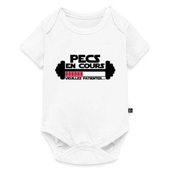 pecs en cours,citations,message,muscu - Body à manches courtes Premium Bébé - blanc - Devant