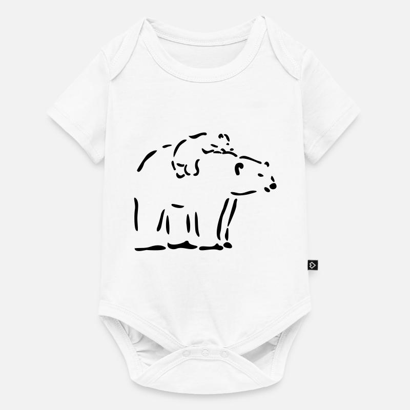 Eisbär mit jungem Eisbär - Baby Premium Kurzarmbody - Weiß