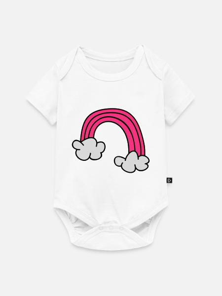 Kinderzeichnungen: Regenbogen - Baby Premium Kurzarmbody - Weiß