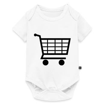 Einkaufswagen - Baby Premium Kurzarmbody - Weiß - Vorne