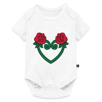 rose flower heart 3c - Baby Premium short-sleeve bodysuit - white - Front
