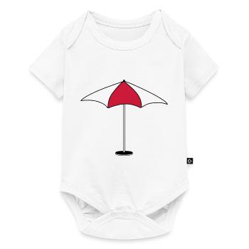 parasol parasol protection soleil plage mer - Body à manches courtes Premium Bébé - blanc - Devant