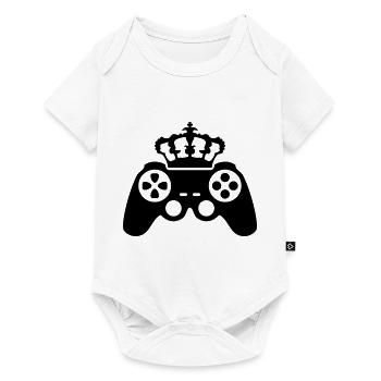 Gamer king Crown true controller logo King 8 bit - Baby Premium short-sleeve bodysuit - white - Front