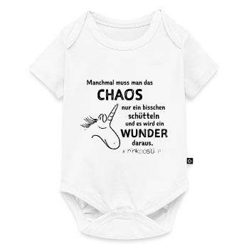 lustiger Spruch witzige Sprueche - Chaos schütteln - Baby Premium Kurzarmbody - Weiß - Vorne