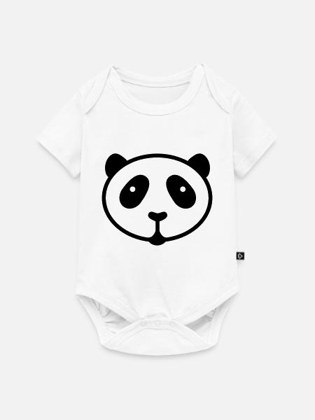 panda - Baby Premium Kurzarmbody - Weiß