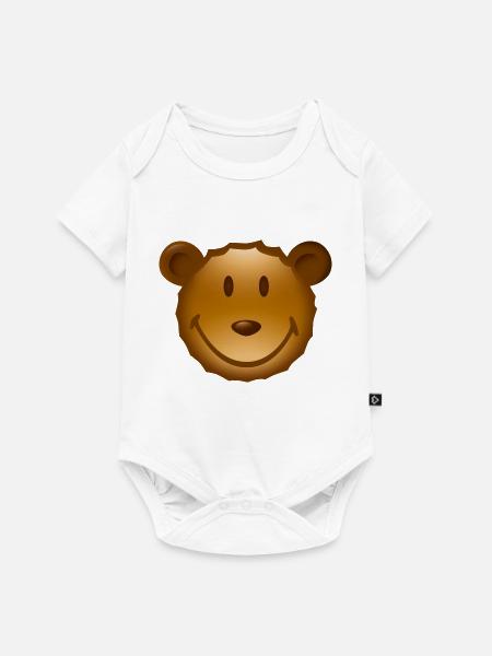 Smiley Teddy - Baby Premium Kurzarmbody - Weiß