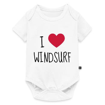 Windsurfing Windsurfen Sport Sportler Spieler - Baby Premium Kurzarmbody - Weiß - Vorne