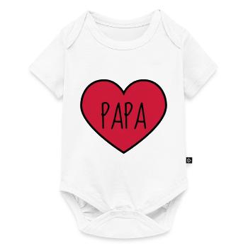 Papa Fête des Pères Naissance Bébé Anniversaire - Body à manches courtes Premium Bébé - blanc - Devant