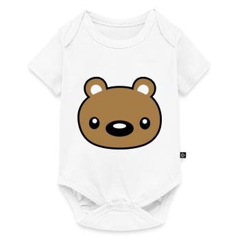 teddy face head cuddly toy - Baby Premium short-sleeve bodysuit - white - Front