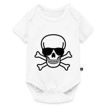 Skull with Sunglasses - Crâne - Body à manches courtes Premium Bébé - blanc - Devant
