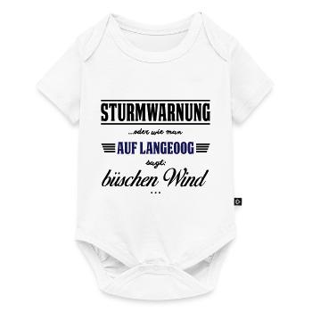 Sturmwarnung Langeoog - büschen Wind - Baby Premium Kurzarmbody - Weiß - Vorne