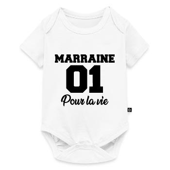 marraine 01 pour la vie - Baby Premium short-sleeve bodysuit - white - Front