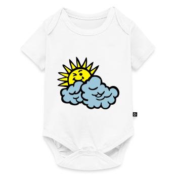 nuage sourire soleil - Body à manches courtes Premium Bébé - blanc - Devant
