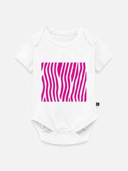 Rosa Zebra - Baby Premium Kurzarmbody - Weiß
