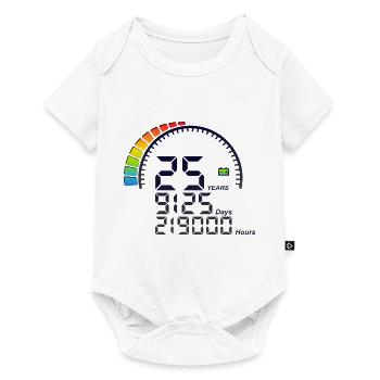 25 ans years compteur anniversaire days hours - Body à manches courtes Premium Bébé - blanc - Devant