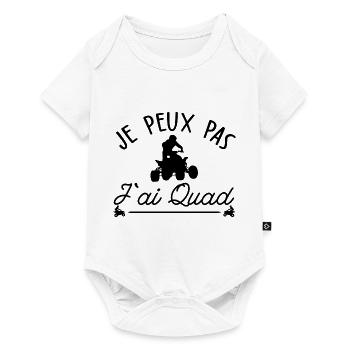 je peux pas j'ai quad - humour - Body à manches courtes Premium Bébé - blanc - Devant