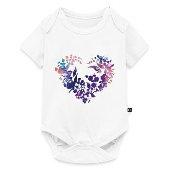 hungarian flowers, flower heart, heart, cooking apron - Baby Premium short-sleeve bodysuit - white - Front