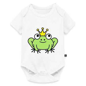 Grenouille grenouille prince avec couronne - Body à manches courtes Premium Bébé - blanc - Devant