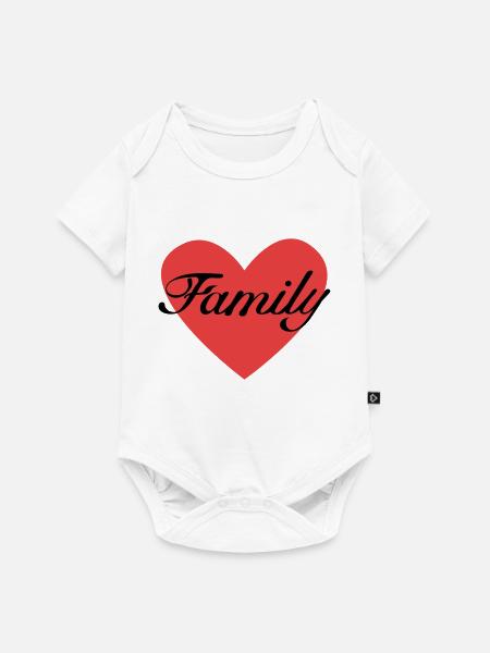Family Symbol Coeur Rouge - Body à manches courtes Premium Bébé - blanc
