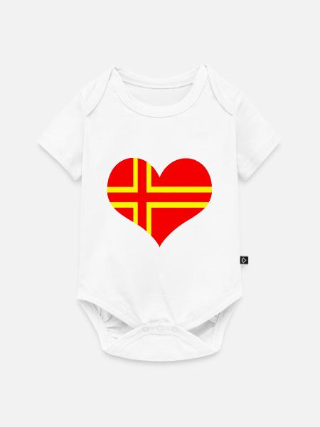 Herz Norman Flagge - Baby Premium Kurzarmbody - Weiß