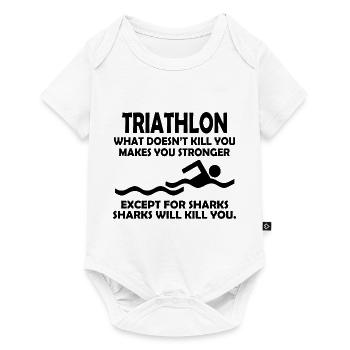 Triathlon Swim Bike Run - Baby Premium short-sleeve bodysuit - white - Front