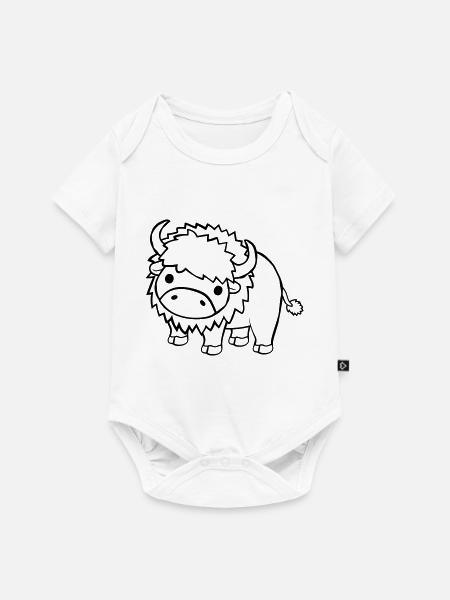Großes süßes Bison - Baby Premium Kurzarmbody - Weiß