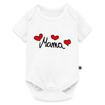 Maman - Doux design avec des cœurs - Body à manches courtes Premium Bébé - blanc - Devant