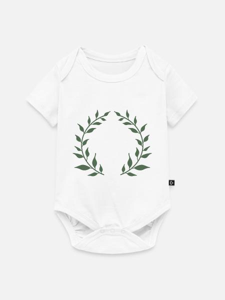 Kranz grün - Baby Premium Kurzarmbody - Weiß