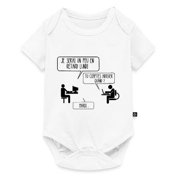 en retard lundi - Body à manches courtes Premium Bébé - blanc - Devant