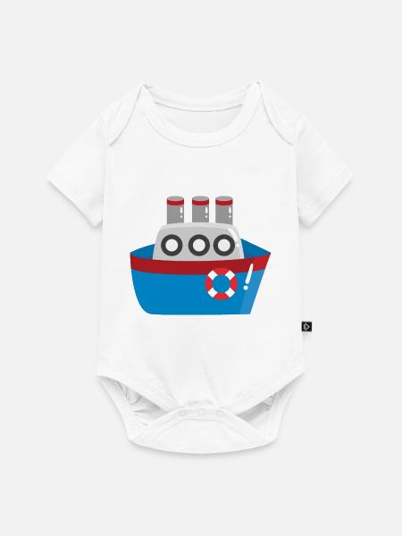 Schiff - Baby Premium Kurzarmbody - Weiß