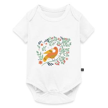 Oiseau d’art populaire Vogel - Body à manches courtes Premium Bébé - blanc - Devant