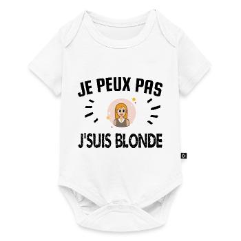 je peux pas je suis blonde - Body à manches courtes Premium Bébé - blanc - Devant