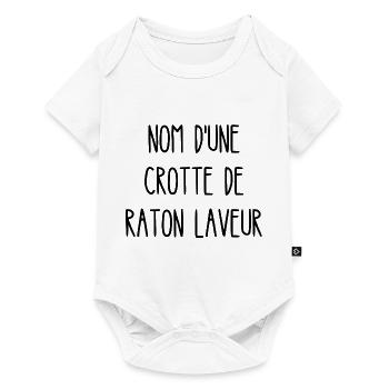 nom d'une crotte de raton laveur - Body à manches courtes Premium Bébé - blanc - Devant