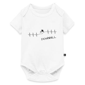 Downhill bmx Mtb Geschenk Herzschlag - Baby Premium Kurzarmbody - Weiß - Vorne