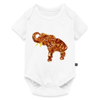 Edelfant Elefant - Baby Premium Kurzarmbody - Weiß - Vorne