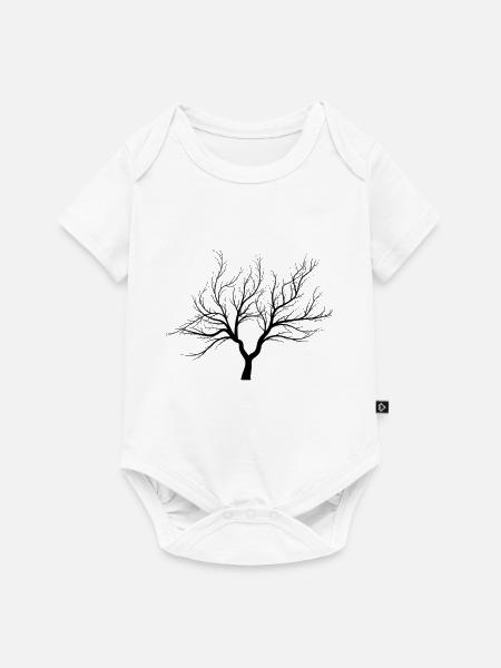 Baum mit Statement - Baby Premium Kurzarmbody - Weiß