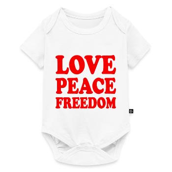 Love peace freedom - Body à manches courtes Premium Bébé - blanc - Devant