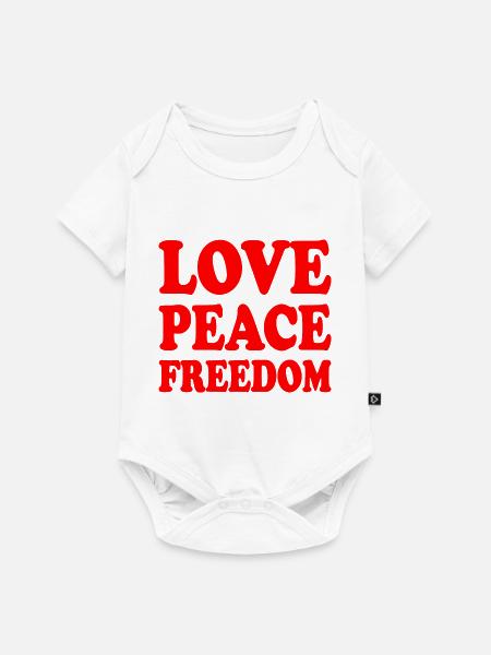 Love peace freedom - Baby Premium Kurzarmbody - Weiß
