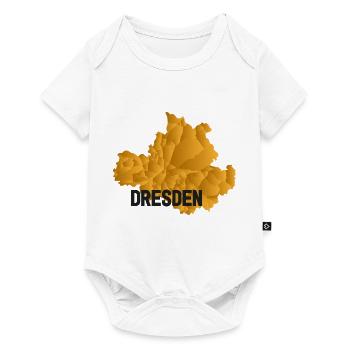 Dresden - Karte - Umriss - Sachsen - Baby Premium Kurzarmbody - Weiß - Vorne