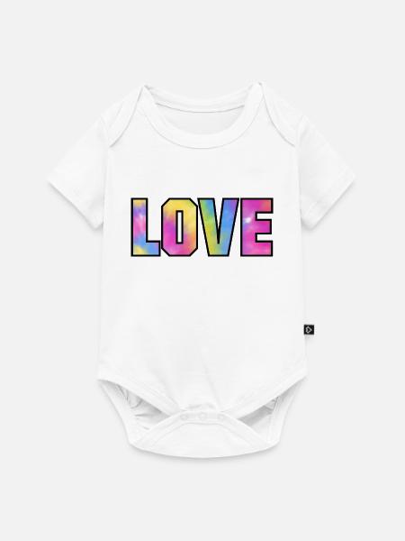 Tie Dye Love - Baby Premium Kurzarmbody - Weiß