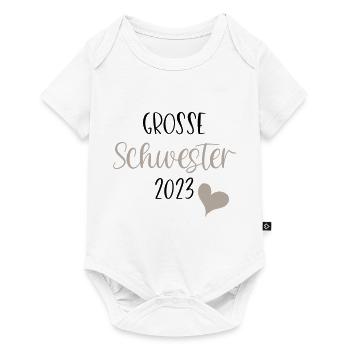 Große Schwester 2023 - Baby Premium Kurzarmbody - Weiß - Vorne