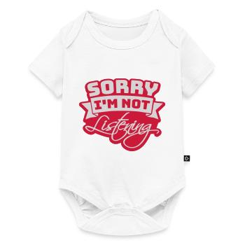 sorry in not listening - Baby Premium short-sleeve bodysuit - white - Front