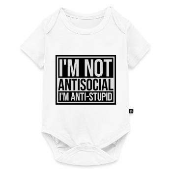 not antisocial anti stupid - Baby Premium short-sleeve bodysuit - white - Front