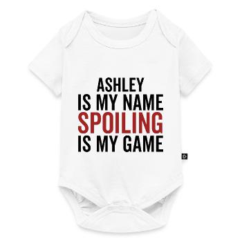 Ashley est mon nom Spoiling est mon jeu - Body à manches courtes Premium Bébé - blanc - Devant