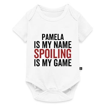 Pamela est mon nom Spoiling est mon jeu - Body à manches courtes Premium Bébé - blanc - Devant